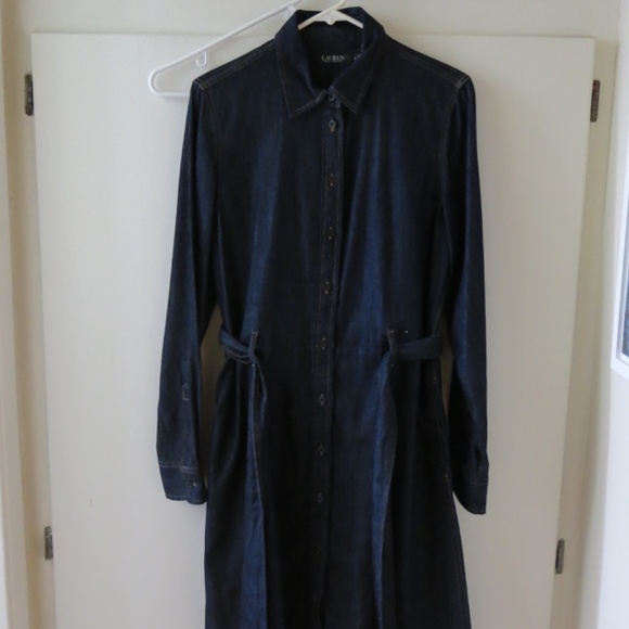 Lauren Ralph Lauren Denim A-line Shirtdress Sz. 8 - Picture 2 of 8